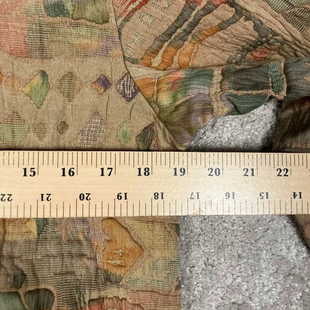 Vintage Orvis Women Tapestry Jacket Multi Color Abstract Geometric Button Front - Picture 9 of 13